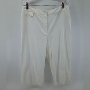 NWT Chico's Relaxed White Ocean Beach Karla Crop Cotton Blend Pants 2.5 / L /14